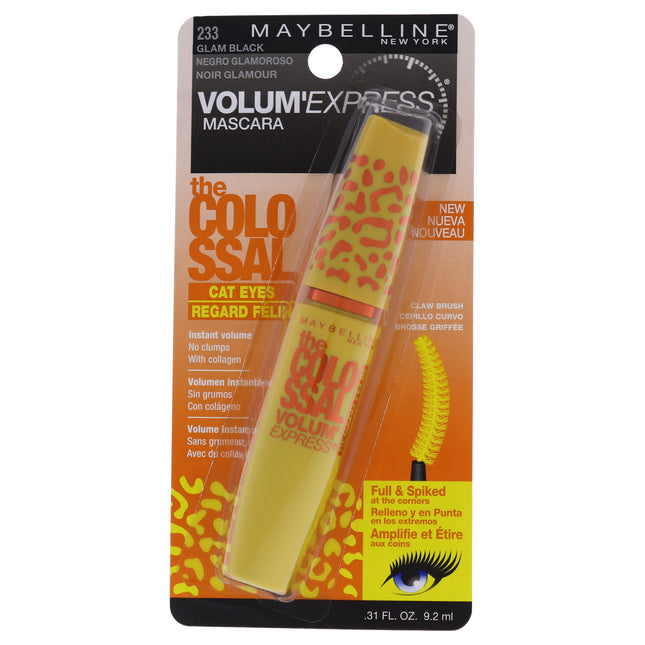 Maybelline The Colossal VolumExpress Cat Eyes Mascara in Glam Black for Women - 0.31 oz Mascara