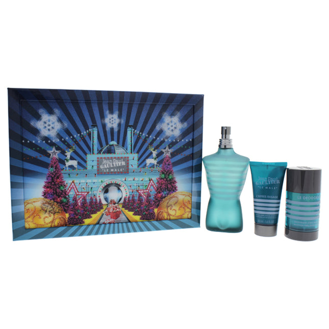 Jean Paul Gaultier Le Male Men's 3 Pc Gift Set: EDT Spray, After Shave Balm, Deodorant Stick