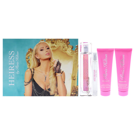 Heiress by Paris Hilton Women's Gift Set - 4 Pc EDP Spray, Body Lotion, Shower Gel