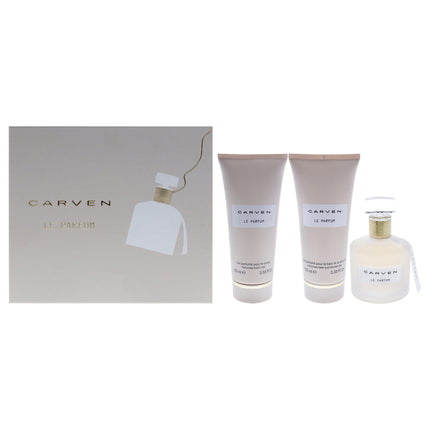 Le Parfum by Carven for Women 3 Pc Gift Set - EDP Spray, Body Milk, Bath and Shower Gel