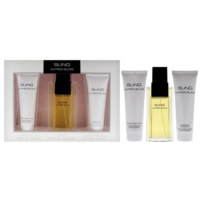 Alfred Sung Sung for Women 3 Pc Gift Set – EDT Spray, Body Lotion, Shower Gel