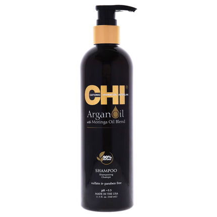 CHI Argan Oil Plus Moringa Oil Blend Shampoo for Unisex - 11.5 oz - Nourishing Hair Cleanser