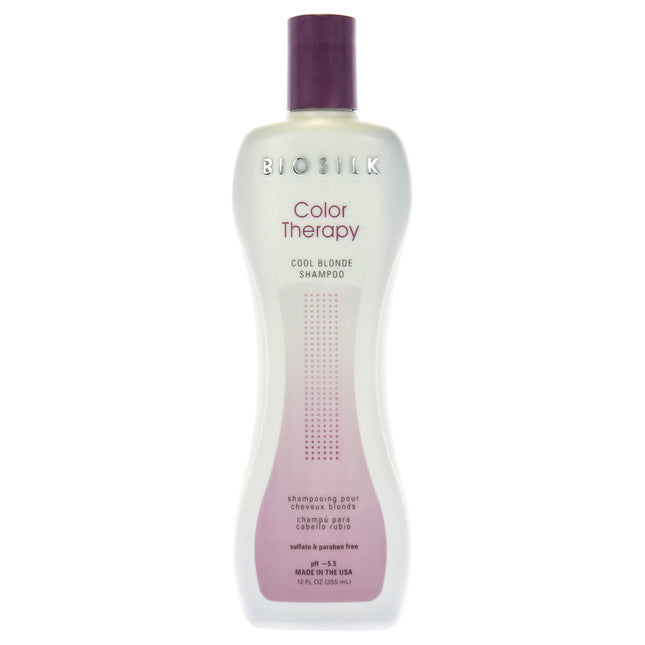 Biosilk Color Therapy Cool Blonde Shampoo - 12 oz Shampoo for Unisex - Brighten and Hydrate Blonde Hair