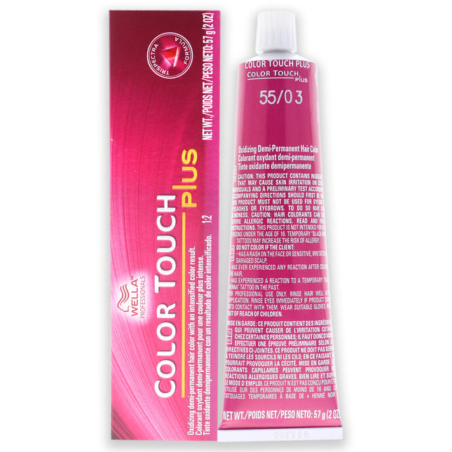Wella Color Touch Plus Haircolor 55 03 Intense Light Brown Natural Gold for Unisex 2 oz Hair Color