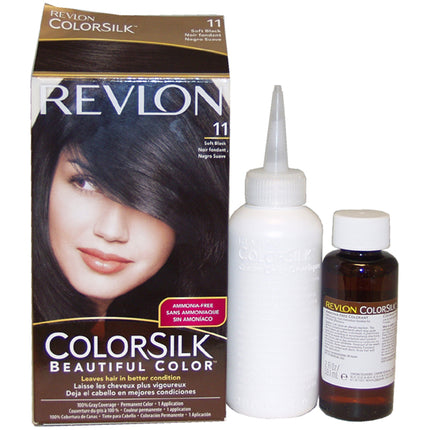 Revlon Colorsilk Beautiful Color - 11 Soft Black Hair Color for Unisex - 1 Application