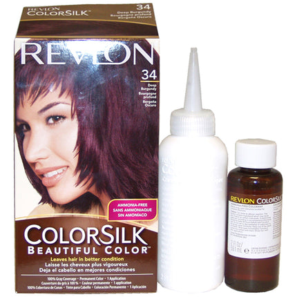 Revlon Colorsilk Beautiful Color 34 Deep Burgundy Hair Color - 1 Application for Unisex