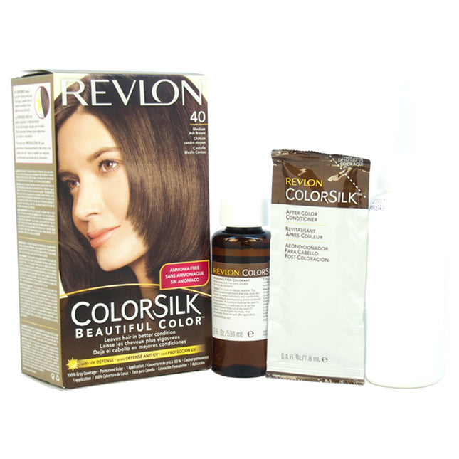 Revlon Colorsilk Beautiful Color - 40 Medium Ash Brown Unisex Hair Color - 1 Application