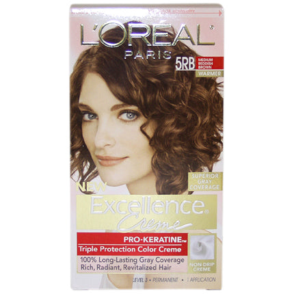 LOreal Paris Excellence Creme Pro Keratine 5RB Medium Reddish Brown Hair Color - Warmer (1 Application)