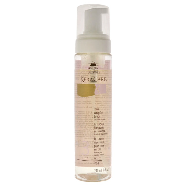 Avlon KeraCare Foam Wrap-Set Lotion Extra Hold Formula for Unisex - 8 oz Lotion - Strong Hold Styling Solution