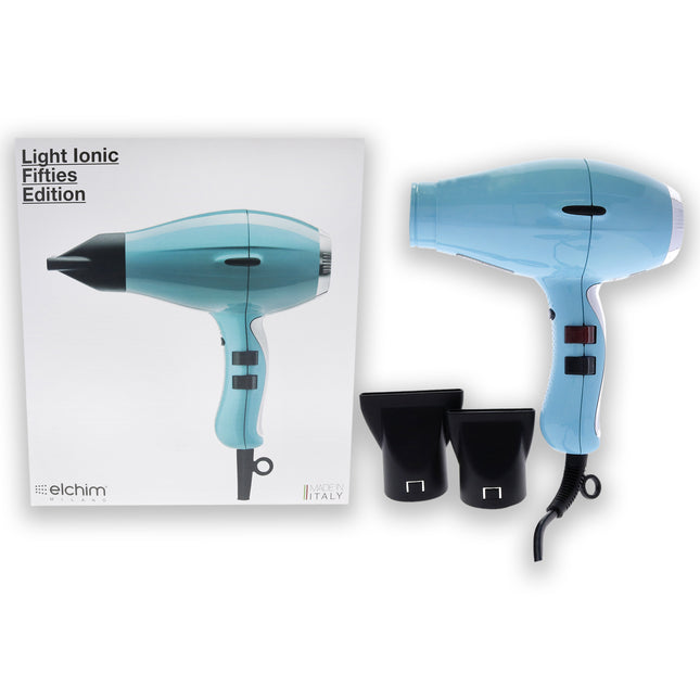 Elchim Light Ionic Fifties Edition Hair Dryer - Light Blue for Unisex - 1 Pc Hair Dryer, Lightweight and Powerful