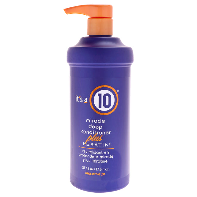 Miracle Deep Conditioner Plus Keratin by Its A 10 - 17.5 oz Unisex Hair Conditioner