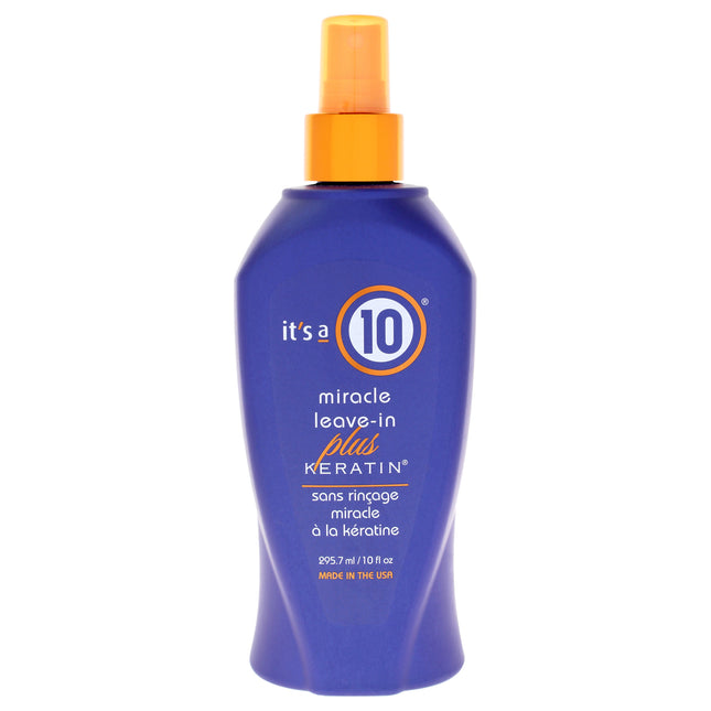 Miracle Leave In Plus Keratin by Its A 10 for Unisex - 10 oz Hair Spray: Repair and Strengthen Hair with Keratin-Infused Formula