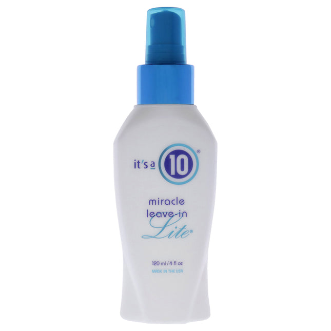 Miracle Leave-In Lite by Its A 10 Hair Spray for Unisex - 4 oz - Lightweight Conditioning Spray