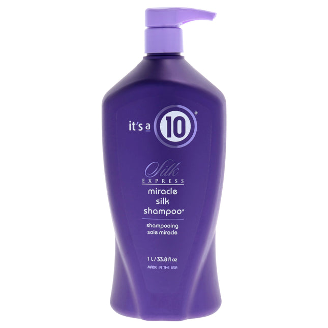 Silk Express Miracle Silk Shampoo by Its A 10 for Unisex - 33.8 oz - Moisturizing Shampoo for Smooth and Silky Hair