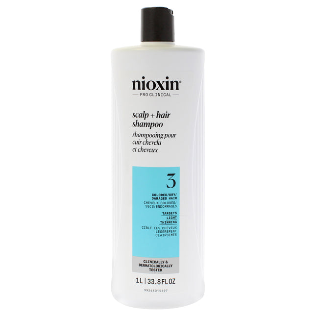 Nioxin System 3 Cleanser Shampoo for Unisex - 33.8 oz Shampoo