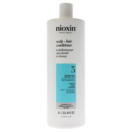 Nioxin System 3 Scalp Therapy Conditioner for Unisex - 33.8 oz Bottle