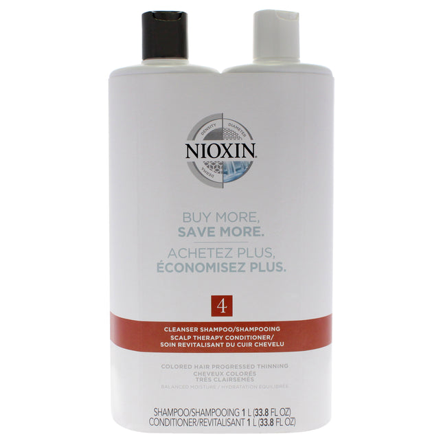 Nioxin System 4 Duo for Unisex - 2 Pc 33.8oz Shampoo and Conditioner Set
