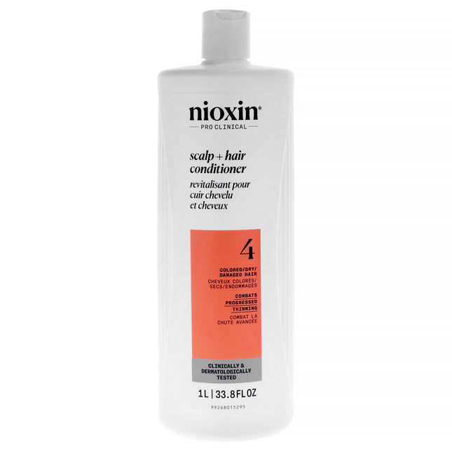 Nioxin System 4 Scalp Therapy Conditioner for Unisex - 33.8 oz - Enhance Hair Health and Volumize with Nourishing Formula