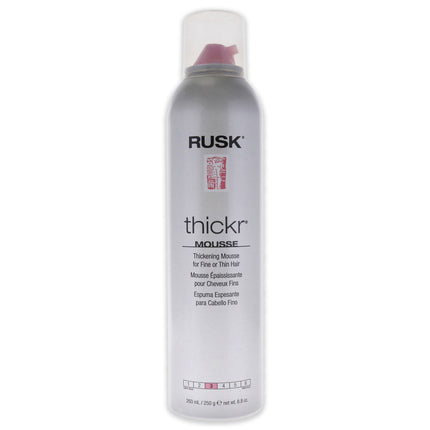 Rusk Thickr Thickening Mousse for Unisex - 8.8 oz Mousse - Volumizing Hair Product