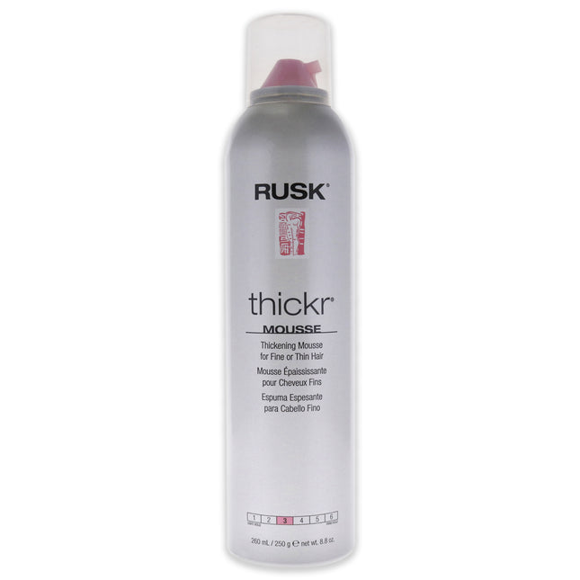 Rusk Thickr Thickening Mousse for Unisex - 8.8 oz Mousse - Volumizing Hair Product