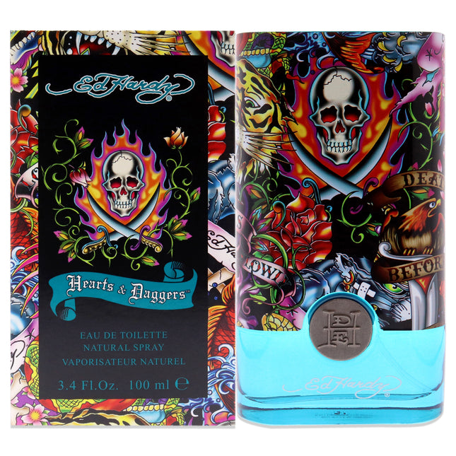 Ed Hardy Hearts and Daggers for Men 3.4 oz EDT Spray by Christian Audigier
