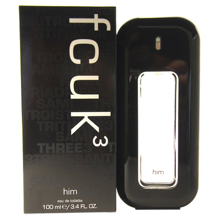 French Connection UK Fcuk 3 for Men 3.4 oz EDT Spray - Top Fragrance for Men