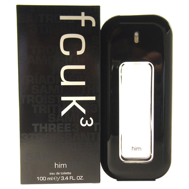 French Connection UK Fcuk 3 for Men 3.4 oz EDT Spray - Top Fragrance for Men