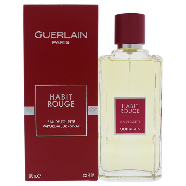 Guerlain Habit Rouge for Men 3.4 oz EDT Spray - Sophisticated Fragrance for Him