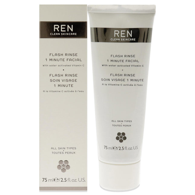 REN Flash Rinse 1 Minute Facial - 2.5 oz for Unisex - Fast-Acting Skin Treatment