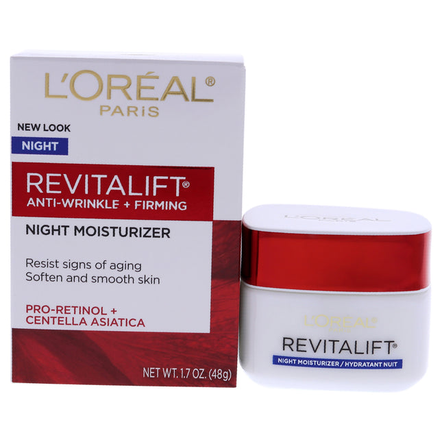LOreal Paris Revitalift Anti-Wrinkle and Firming Night Moisturizer - 1.7 oz, Unisex Moisturizer for Age-Defying Results