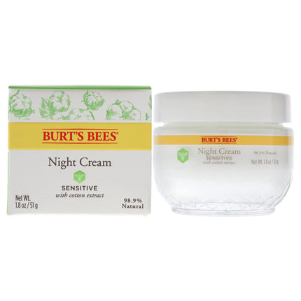 Burt's Bees Sensitive Night Cream - Calming Skincare for All Genders - 1.8 oz Cream