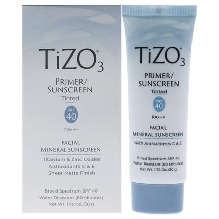 Tizo3 Facial Primer Tinted SPF 40 by Tizo for Unisex - 1.75 oz Sunscreen - Reviews & Benefits