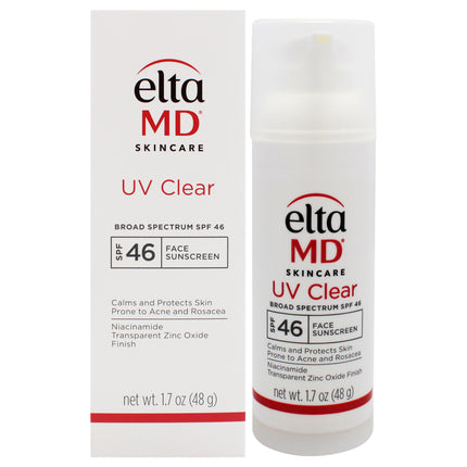EltaMD UV Clear Facial Sunscreen SPF 46 for Unisex - 1.7 oz Sunscreen