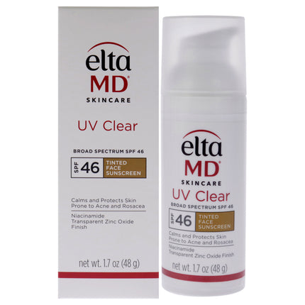 EltaMD UV Clear Facial Sunscreen SPF 46 - Tinted for Unisex - 1.7 oz Sunscreen