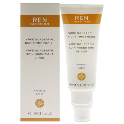 Ren Wake Wonderful Night-Time Facial - 1.3 oz Treatment for Unisex