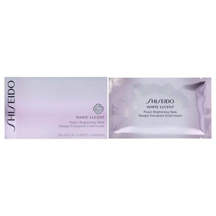 Shiseido White Lucent Power Brightening Mask for Unisex - Pack of 6 Masks