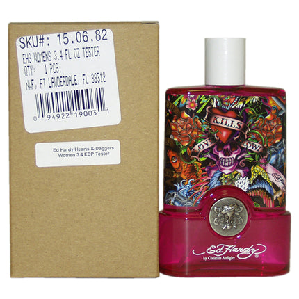 Ed Hardy Hearts & Daggers by Christian Audigier for Women - 3.4 oz EDP Spray - Floral and Fruity Fragrance for Her