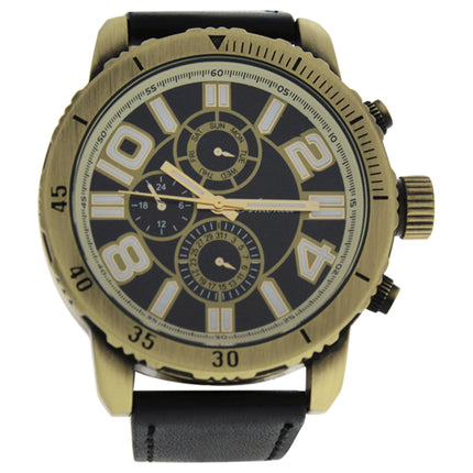 Antoneli AG1905-02 Gold/Black Leather Strap Men's Watch - Stylish Timepiece for Men's Fashion