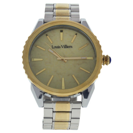Louis Villiers LV2066 Silver Gold Stainless Steel Bracelet Watch for Men - Stylish Timepiece for Every Occasion
