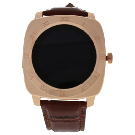 Eclock EK-F2 Montre Connectee Leather Strap Smart Watch for Unisex - Rose Gold-Brown - 1 Pc Watch
