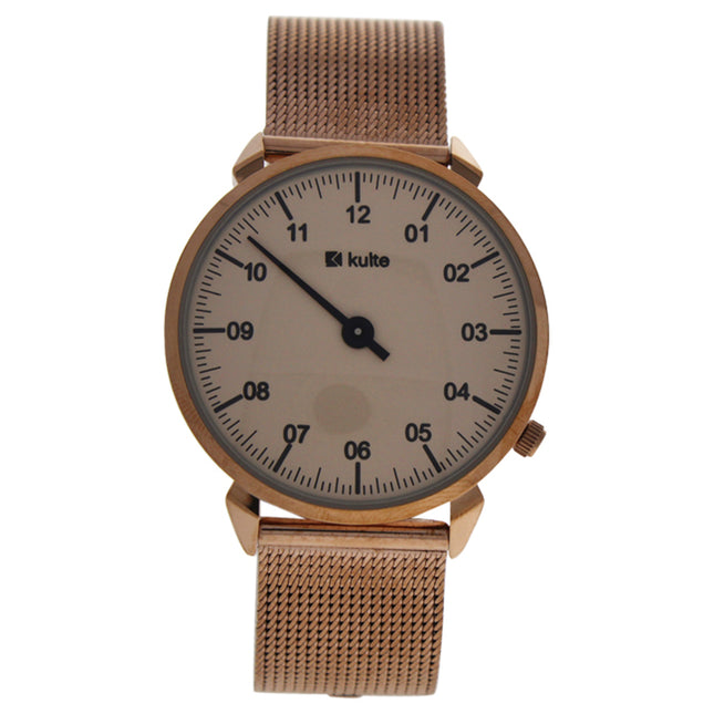 Kulte Rose Gold Stainless Steel Mesh Bracelet Watch for Unisex - Stylish Timepiece for Everyday Wear