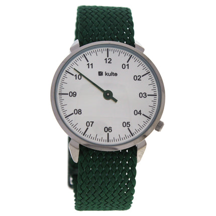 Kulte Fresh Mint Silver/Green Nylon Strap Watch for Unisex - Stylish Timepiece for Everyday Wear