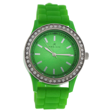 Kim & Jade Women's Green Silicone Strap Watch - Stylish & Functional Beauty