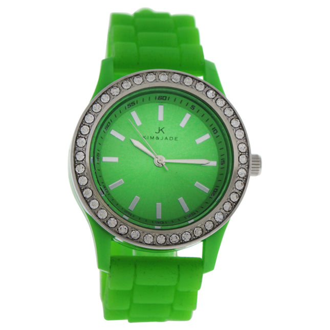 Kim & Jade Women's Green Silicone Strap Watch - Stylish & Functional Beauty