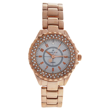 Kim & Jade 2033L-GPW Rose Gold Stainless Steel Bracelet Watch for Women - Elegant Timepiece for Her