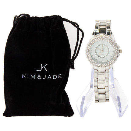 2033L-SW Silver Stainless Steel Bracelet Watch by Kim & Jade for Women - Stylish and Elegant Timepiece for Women