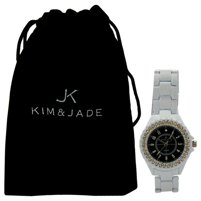 2033L-WB White Stainless Steel Bracelet Watch by Kim & Jade for Women - Elegant and Stylish Timepiece for Women