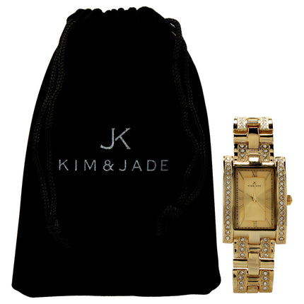 Kim & Jade 2060L-GG Gold Stainless Steel Bracelet Watch for Women - Stylish Timepiece for Everyday Wear