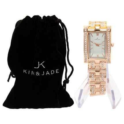 Kim & Jade Women's Rose Gold Stainless Steel Bracelet Watch - Elegant and Timeless