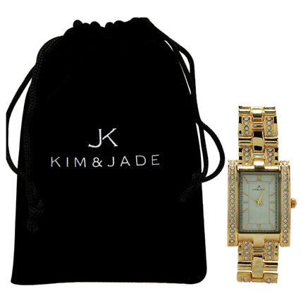 Kim & Jade Women's Gold Stainless Steel Bracelet Watch - Elegant Timepiece for Her